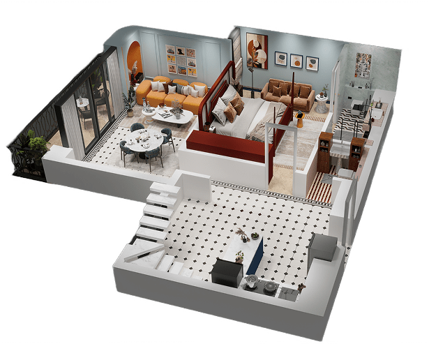 Mirante 2.5 BHK lower floor duplex C2