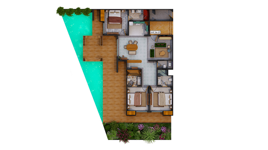 Melhor Group 3BHK Ground Floor  Plan Cutroof