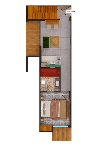 Melhor Group 1BHK Unit 06 Second  Floor
 Plan Cutroof