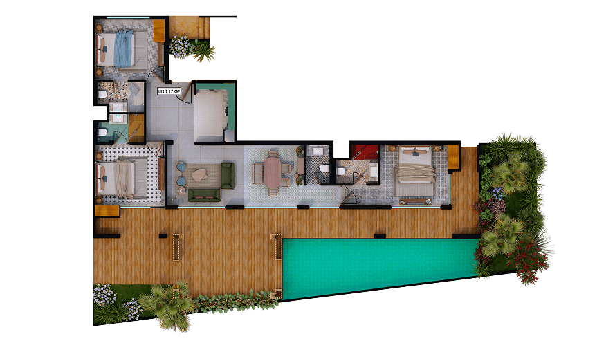 Melhor Group 3BHK Unit 17 Ground  Floor  Plan Cutroof
