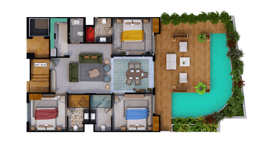 Melhor Group 3BHK Ground Floor
 Plans Cutroof
