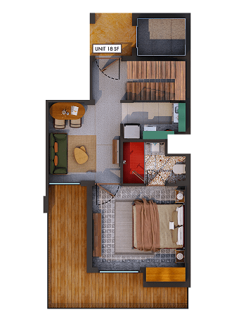 Melhor Group 1BHK Unit 18 Second Floor Plan Cutroof